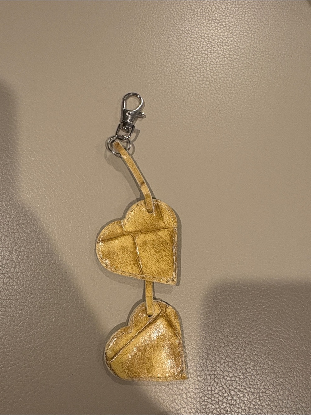 Gold Heart Keychain Charm - Women Accessories
